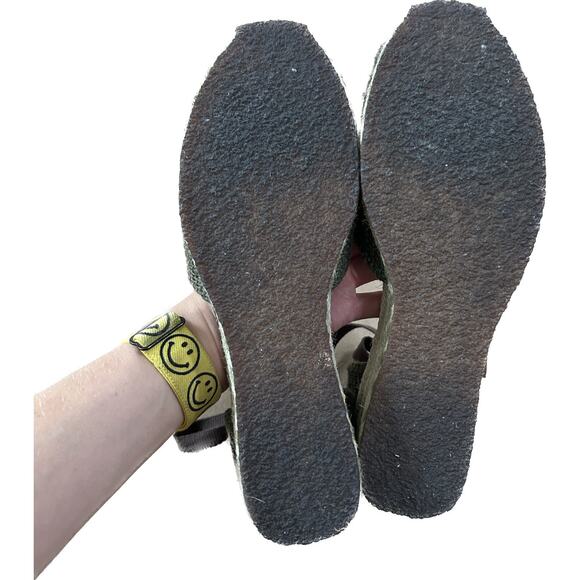 UGG Australia Mar Green Suede Espadrille Wedge Heels With Ankle Tie Size US 9 - Picture 5 of 11